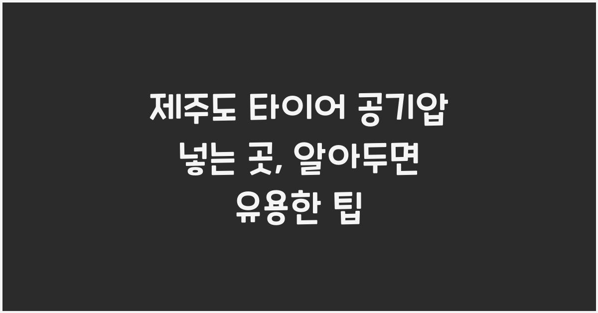제주도 타이어 공기압 넣는 곳