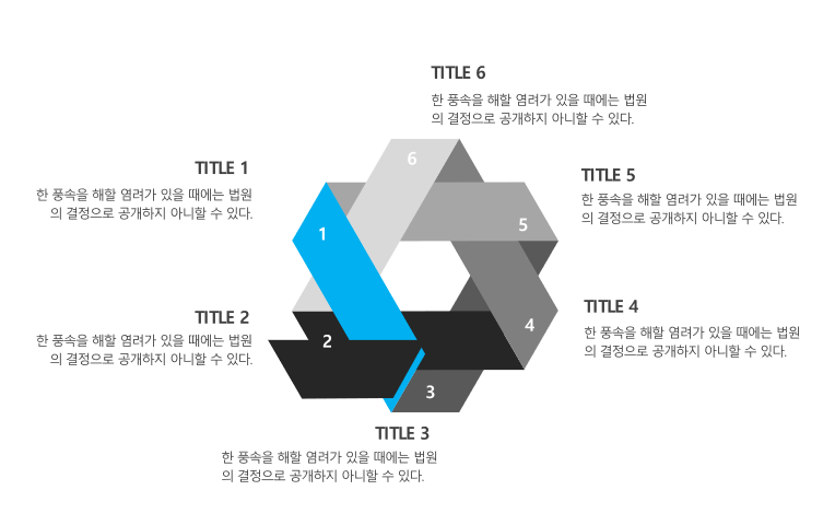 파워포인트 6단 도식 만들기