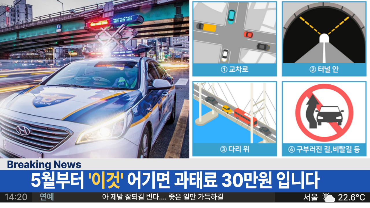  '이것 모르고 있다 과태료 폭탄' 5월부터 새롭게 단속하는 교통법규