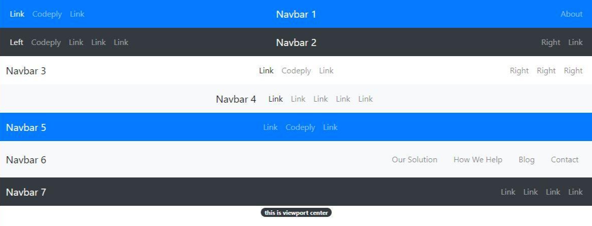 Bootstrap4] Navbar(Left, Center, Right)