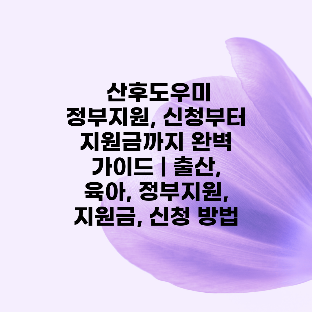  산후도우미 정부지원, 신청부터 지원금까지 완벽 가이드