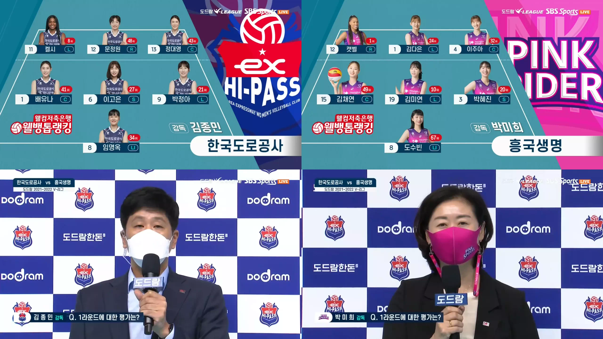 한국도로공사 : 흥국생명 2라운드 선발 라인업 및 주요 장면을 모았습니다. (출처 : SBS 스포츠)