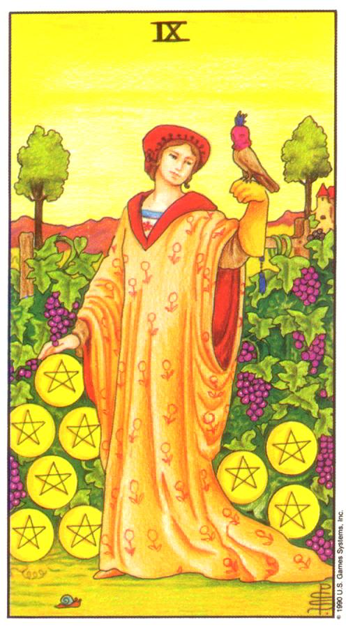  [마이너/펜타클/정방향] Nine of Pentacles (펜타클 9번) 해석/풀이/키워드/정리