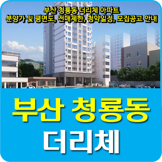  부산 청룡동 더리체 아파트 분양가 및 평면도, 전매제한, 청약일정, 모집공고 안내