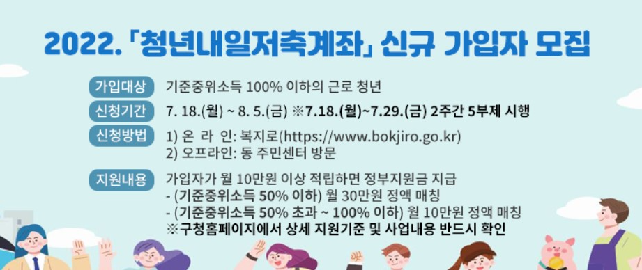  청년내일저축계좌 신청 기간 자격조건