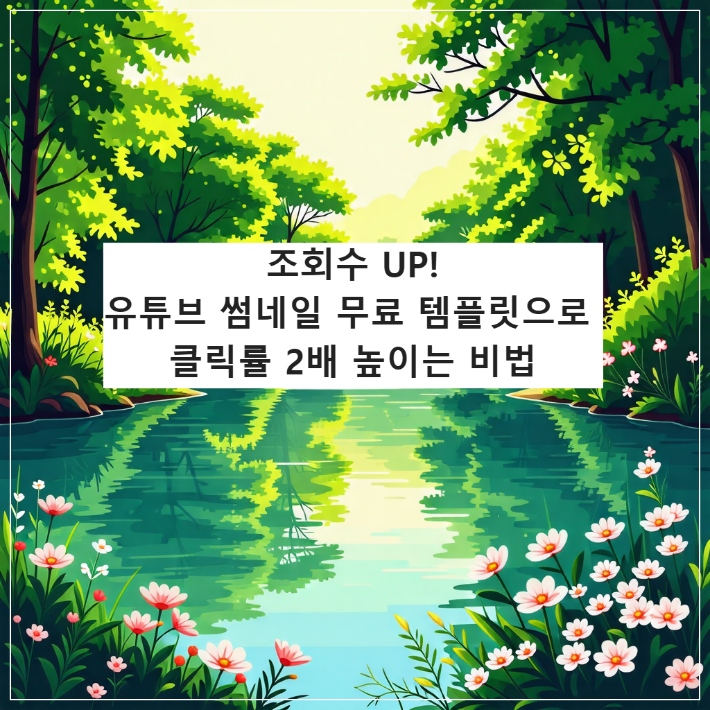 조회수 UP! 유튜브 썸네일 무료 템플릿으로 클릭률 2배 높이는 비법