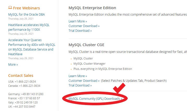 MySQL Community (GPL) Downloads 선택 사진