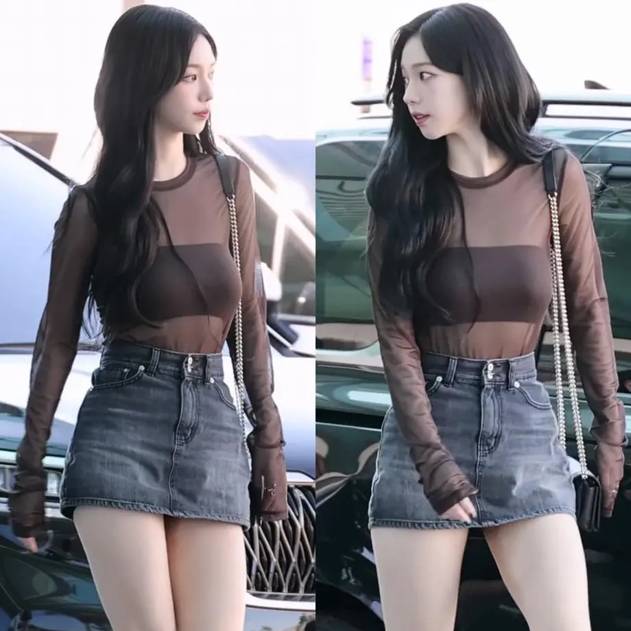  세련된 자태를 뽐내는 에스파 카리나 공항패션 근황 사진 움짤