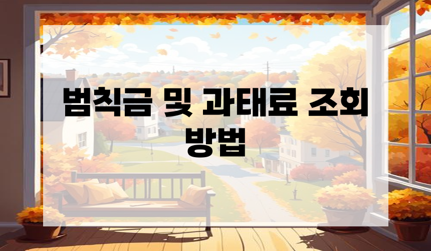**범칙금 및 과태료 조회 방법**