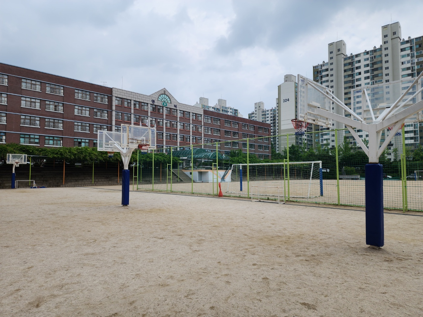  [날개스포츠] 수원영덕중학교 농구대보호대 커버 교체, 농구대보호대 보수 작업
