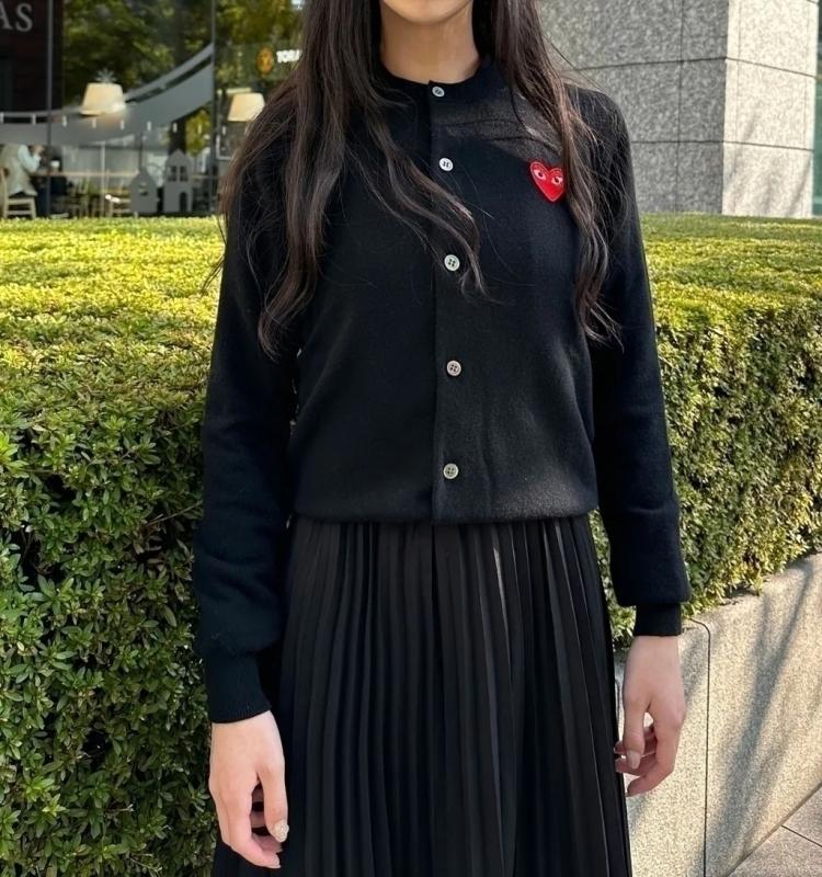 꼼데가르송 가디건 여성 레드와펜 블랙와펜 7컬러