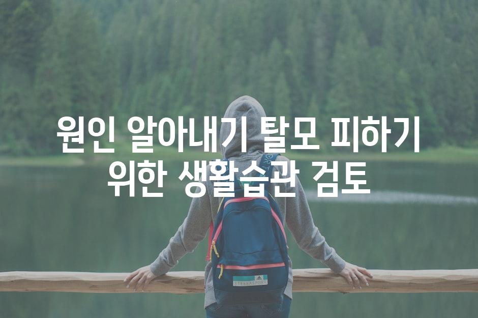 원인 알아내기 탈모 피하기 위한 생활습관 검토