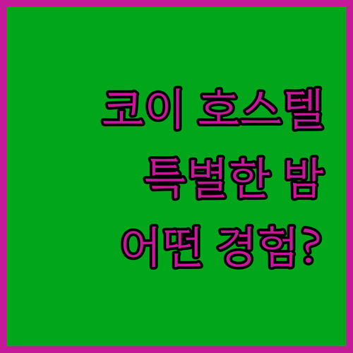 코이 호스텔에서의 특별한 하룻밤 어떤