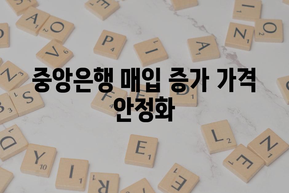 중앙은행 매입 증가, 가격 안정화