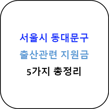  2024년 서울시 동대문구 출산지원금 5종 완벽가이드