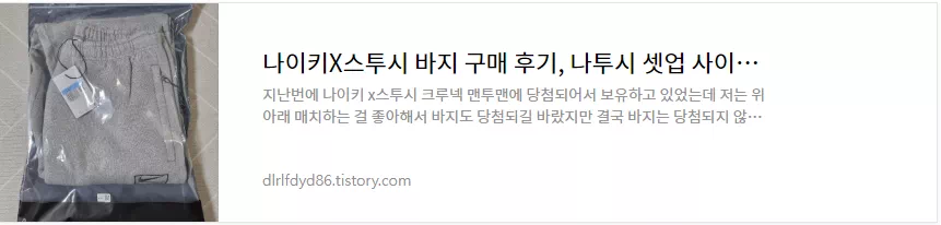 나이키X스투시 바지 구매 리뷰