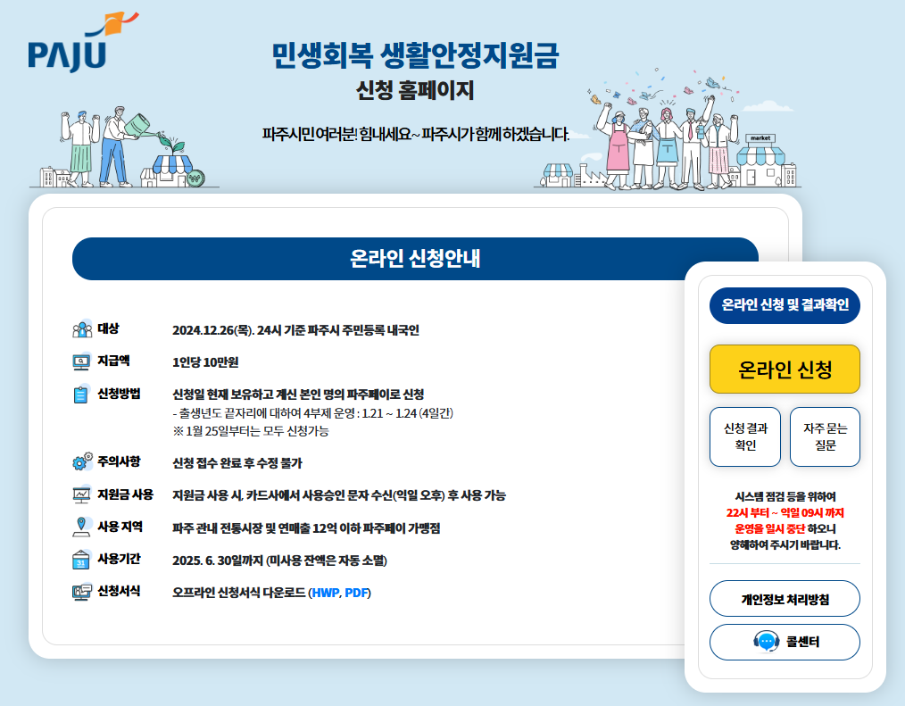 민생안정지원금 경기도 파주시