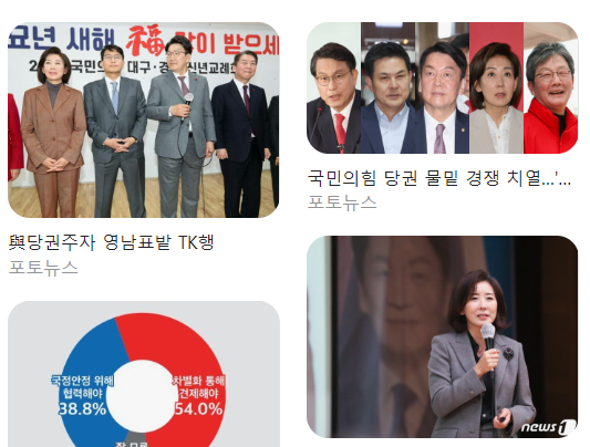  국민의힘 당권 주자들의 동향 총정리 : 나경원 윤상현 한동훈 유승민