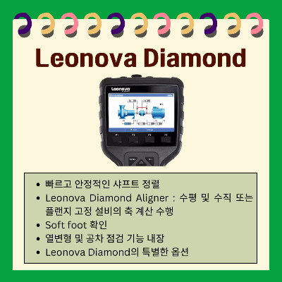 Leonova-Diamond와-샤프트-정렬
Leonova-Diamond는-빠르고-안정적인-샤프트-정렬을-수행할-수-있습니다.
Leonova-Diamond-Aligner를-통해-수평-및-수직-또는-플랜지-고정-설비의-축-계산을-수행할-수-있습니다.
또한-Soft-foot을-확인하고 열변형-및-공차-점검-기능이-내장되어-있습니다.
이러한-정렬-시스템은-Leonova-Diamond의-특별한-옵션입니다.