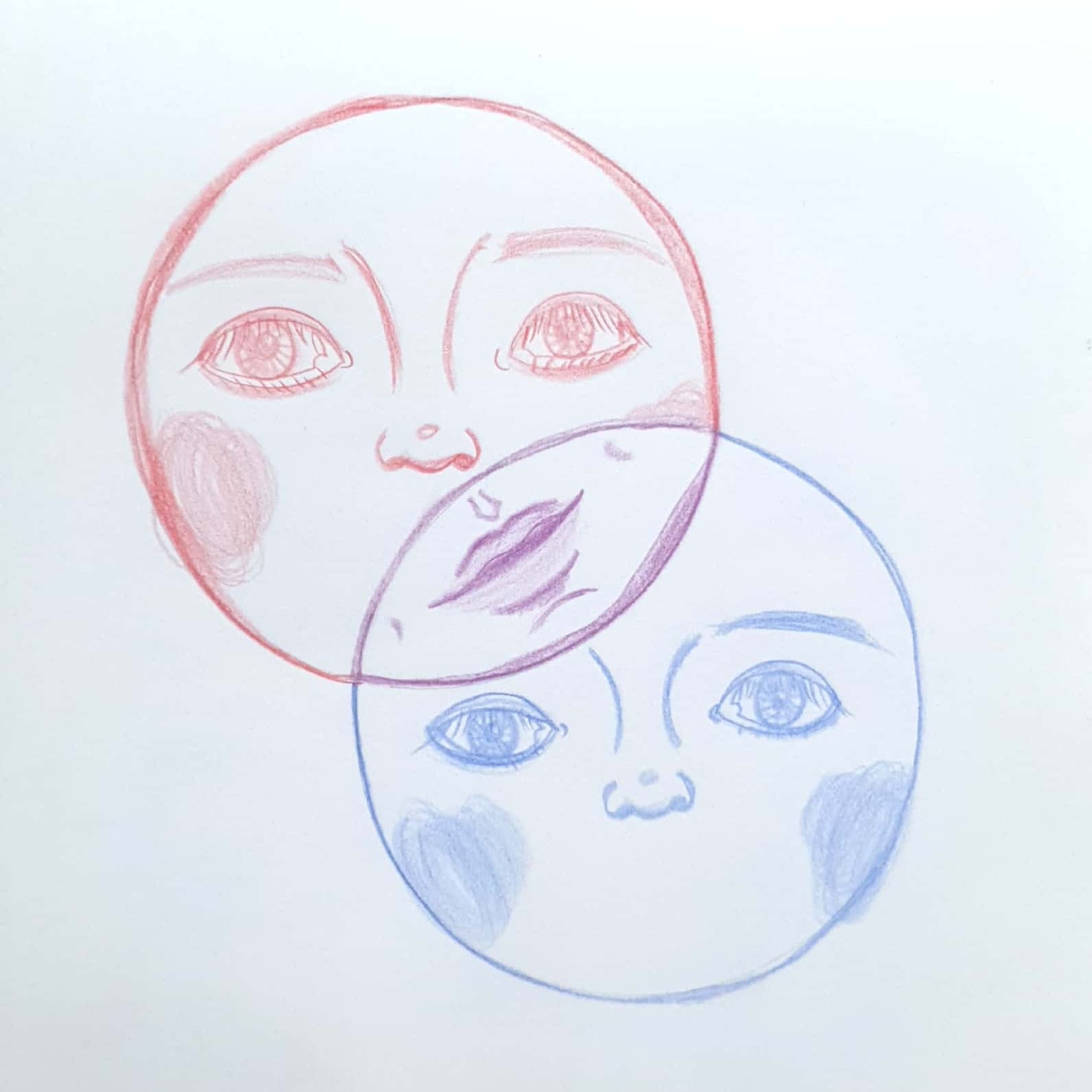  보라색 입술을 가진 두 얼굴