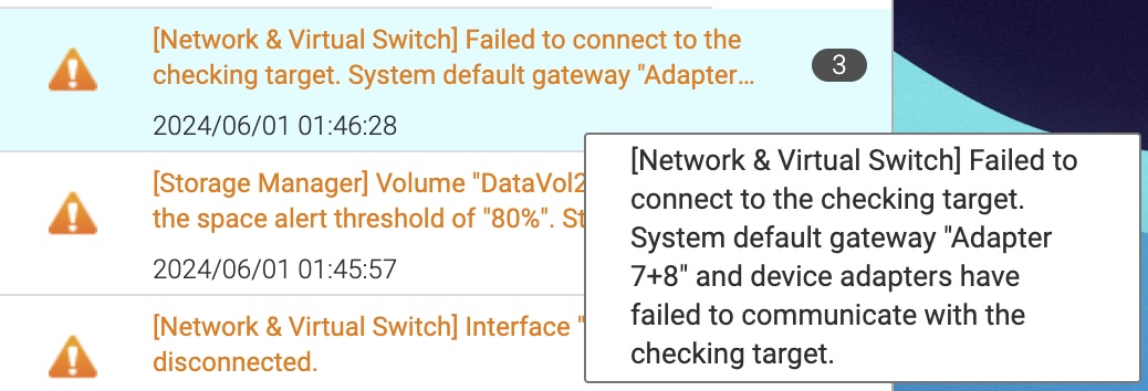 Failed to connect to the checking target