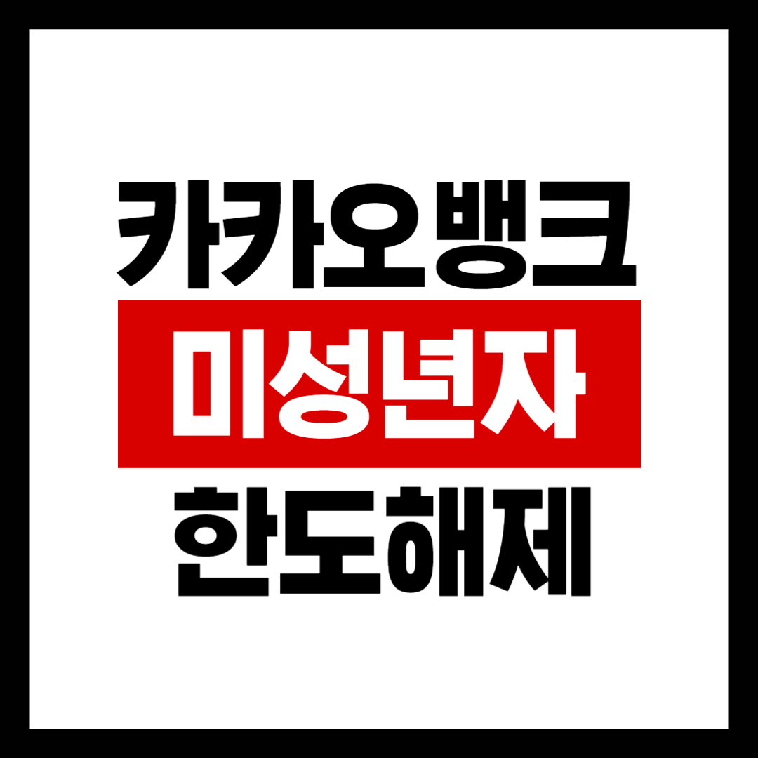 카카오뱅크 미성년자 한도 계좌 해제 제출 서류