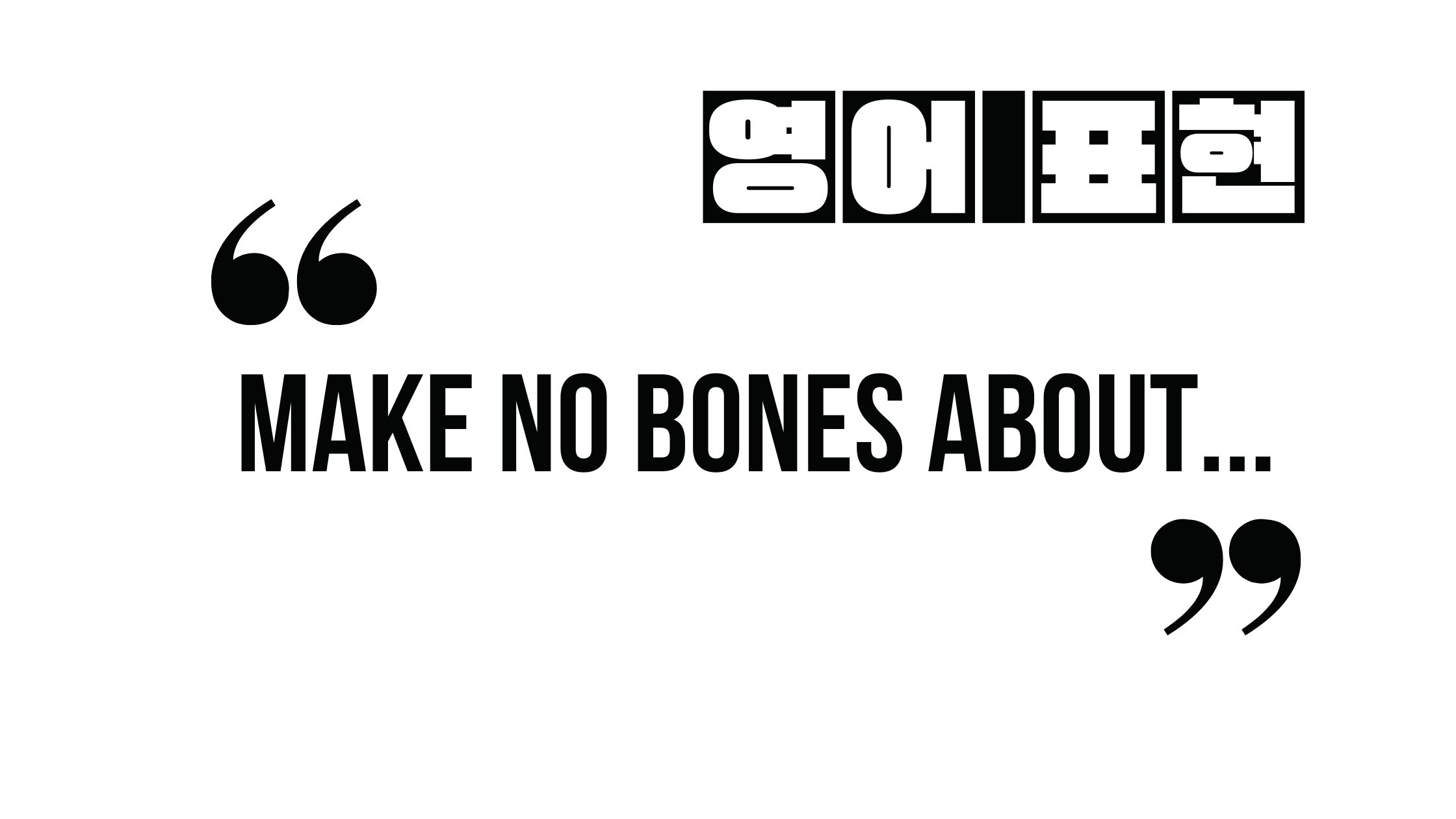  (자주 쓰는 영어 표현) Make no bones about...