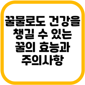 꿀물로도 건강을 챙길 수 있는 꿀의 효능과 주의사항