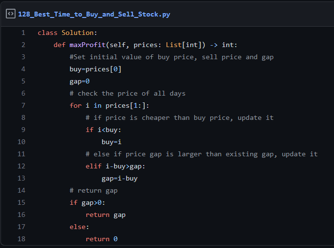  [LeetCode] 121. Best Time to Buy and Sell Stock (Easy/Python)