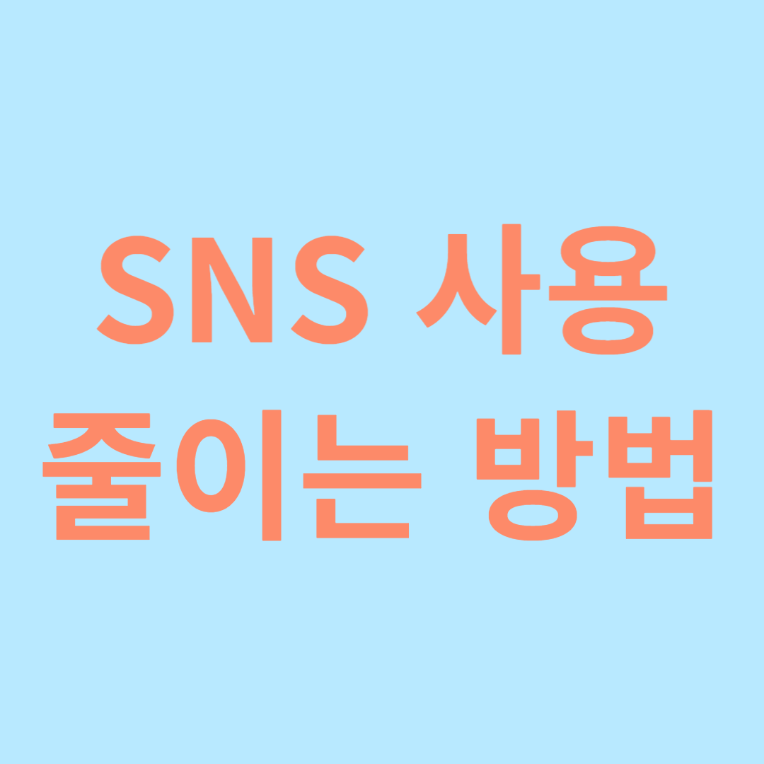 SNS 사용 줄이는 방법