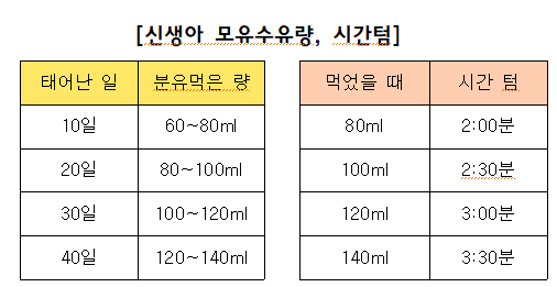 모유수유 시간텀