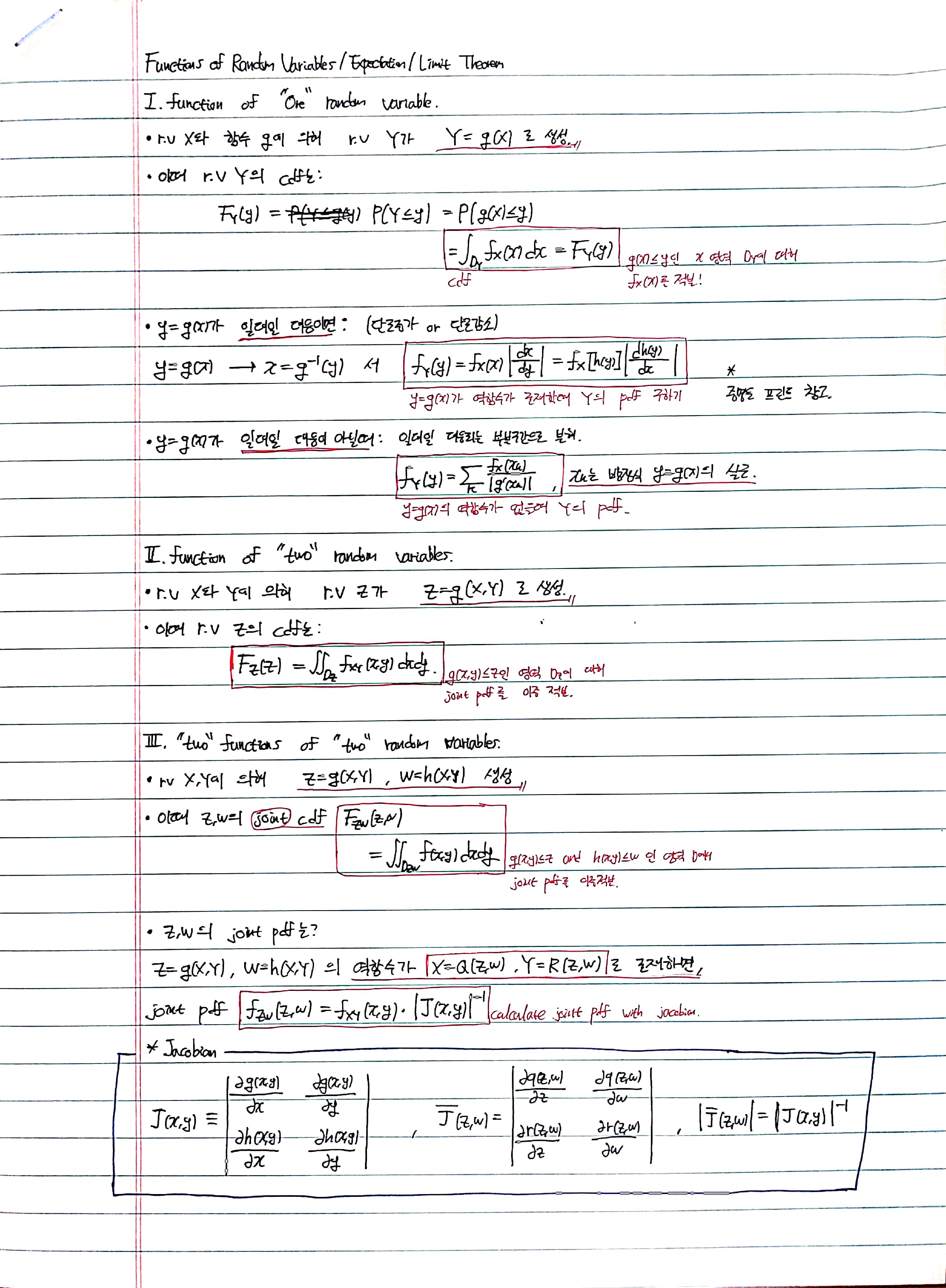  Functions of random variables, Limit theorem