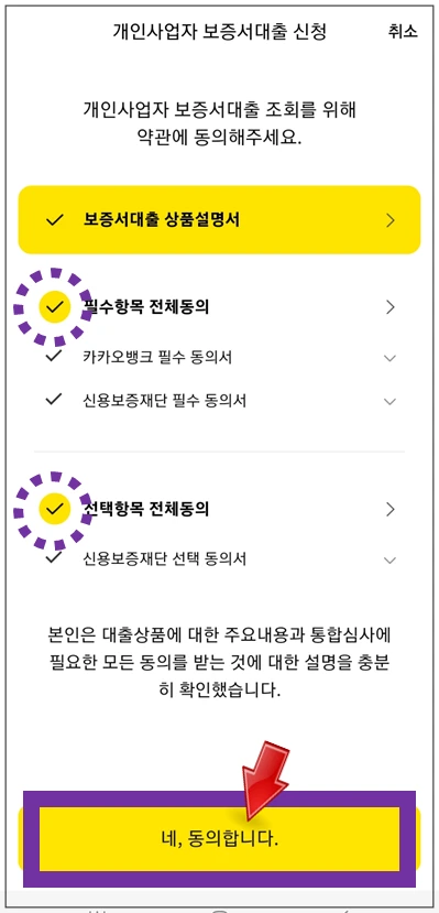 사상구-온택트-특례보증-대출-4단계-동의항목-확인