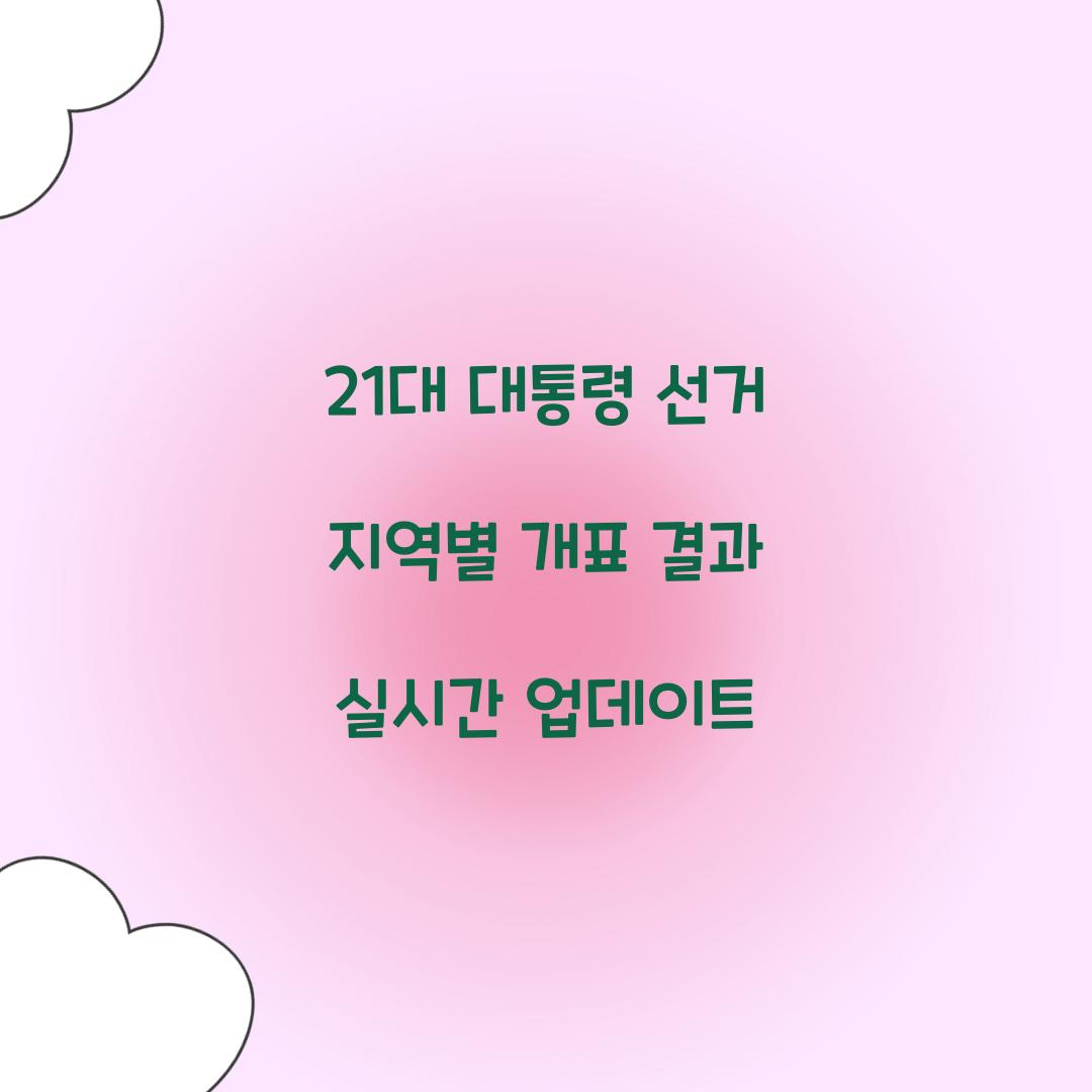 21대 대통령 선거 지역별 개표 결과