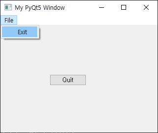 PyQt5 메뉴