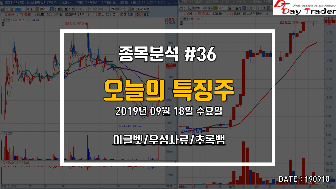  이글벳/우성사료/초록뱀 - 아프리카 돼지열병 테마주  <오늘의 특징주>