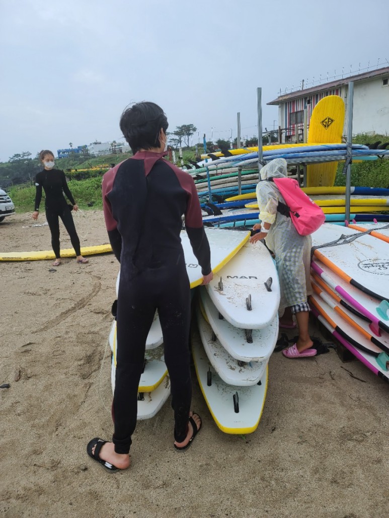 서피플 서플 서핑보드 배우고 왔어요~ 제주도 서핑구역 근처 곽지해변에서 3