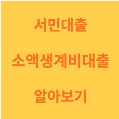 소액생계비 대출