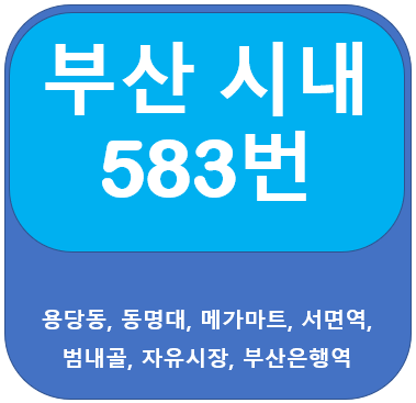  부산 583번 버스 시간표, 노선, 지도(용당, 서면,부산은행역)