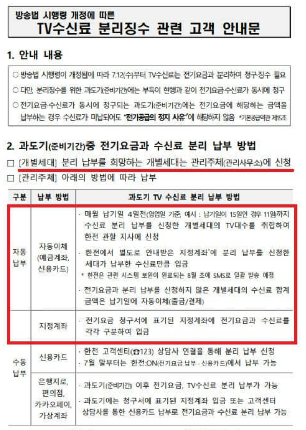 수신료 분리징수