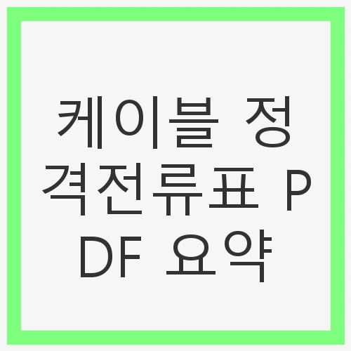 케이블 정격전류표