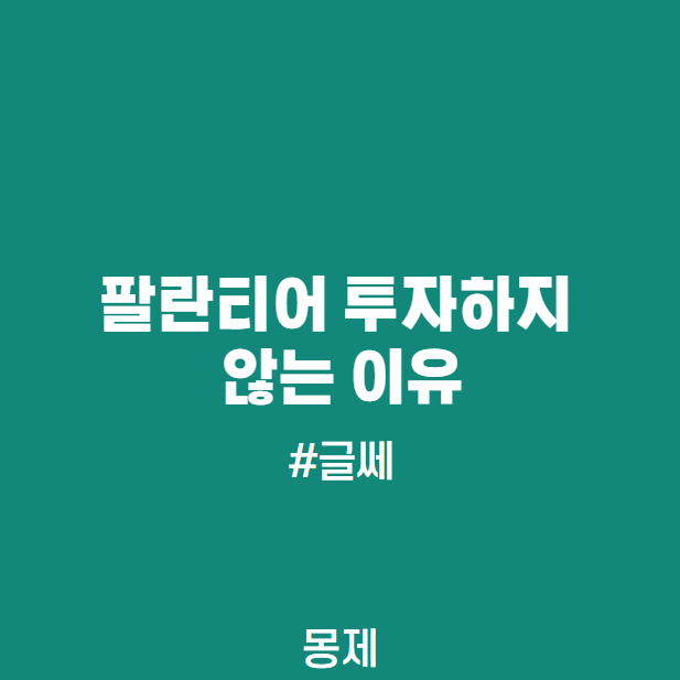  팔란티어 주식, PLTR 주가 내가 투자하지 않은 이유
