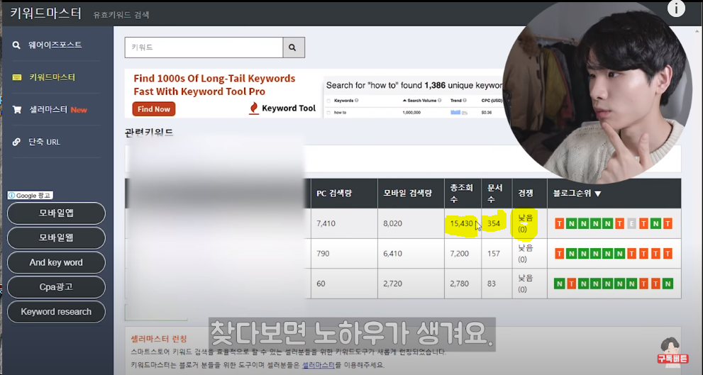  블로그 키워드 분석법 - 키워드마스터, 웨어이즈포스트, 네이버 키워드도구, 롱테일키워드