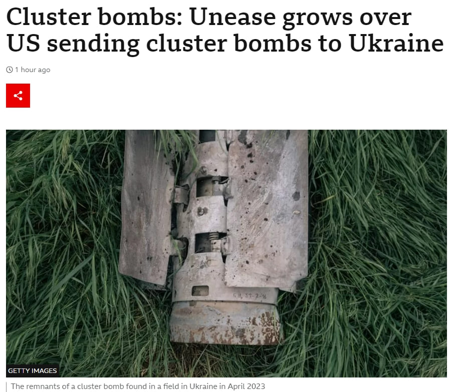 이런! 이젠 가공할 무기 보내는 &#39;미국&#39;...나토 주요국 반대 VIDEO: Cluster bombs: Unease grows over US sending cluster bombs to Ukraine