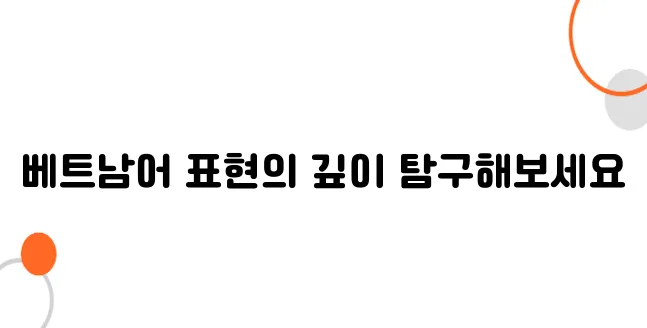 베트남어 고급 표현 및 고급 어휘 모음
