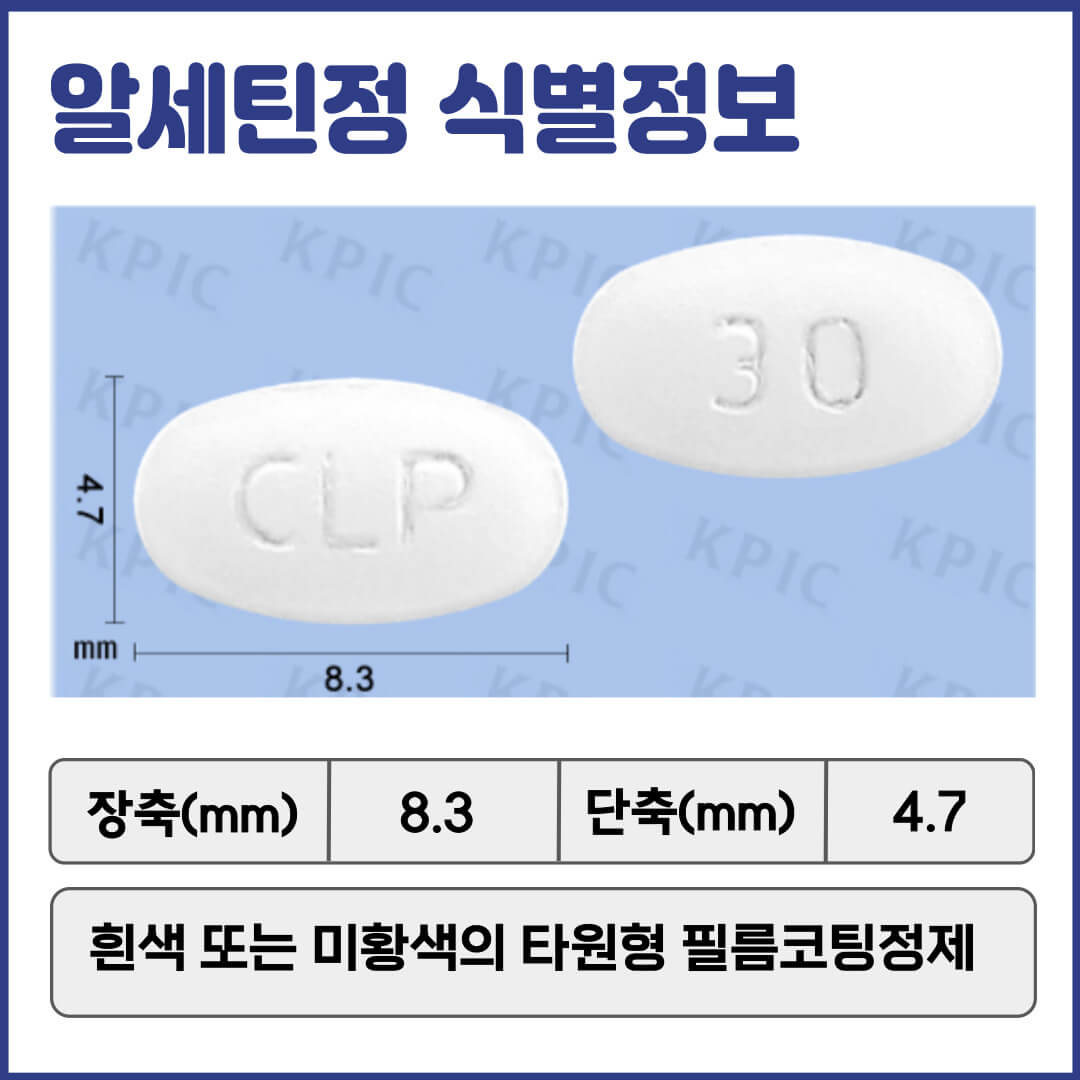 알세틴정 식별정보