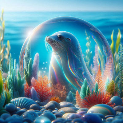 도장이 빛을 발하며 나무 바탕에 놓여있는 이미지.