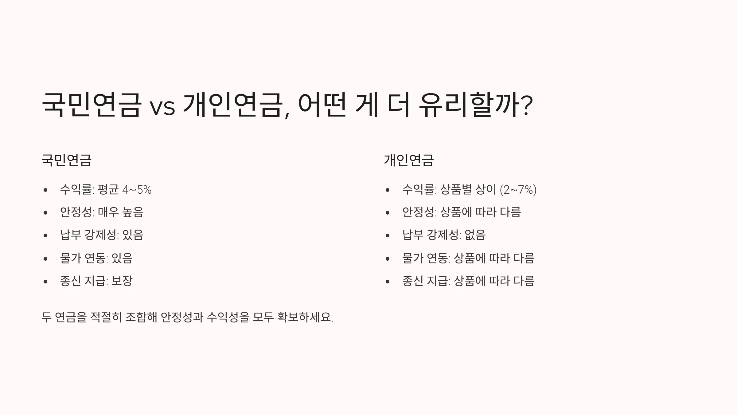 국민연금 vs 개인연금, 어떤 게 더 유리할까?