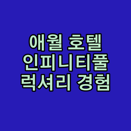 제주 애월 다인 오세아노 호텔 인피니