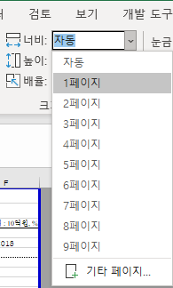 너비 자동 또는 페이지 수 설정